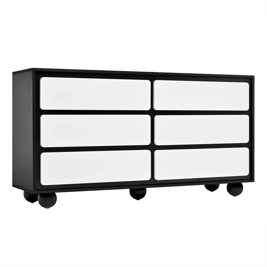 Sideboard moderno con 6 cassetti - Zephmum- 140¡Á38¡Á74,5cm- Design elegante e funzionale