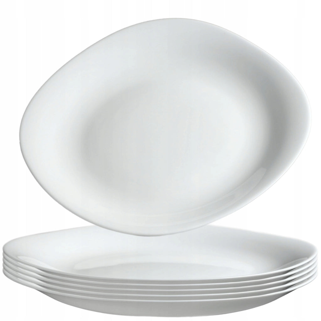 Set di 6 piatti piani KADAX da 28 cm, colore bianco.