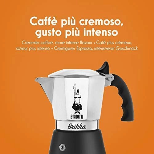 Bialetti Brikka Da versare sulla macchina del caffè Nero, Argento
