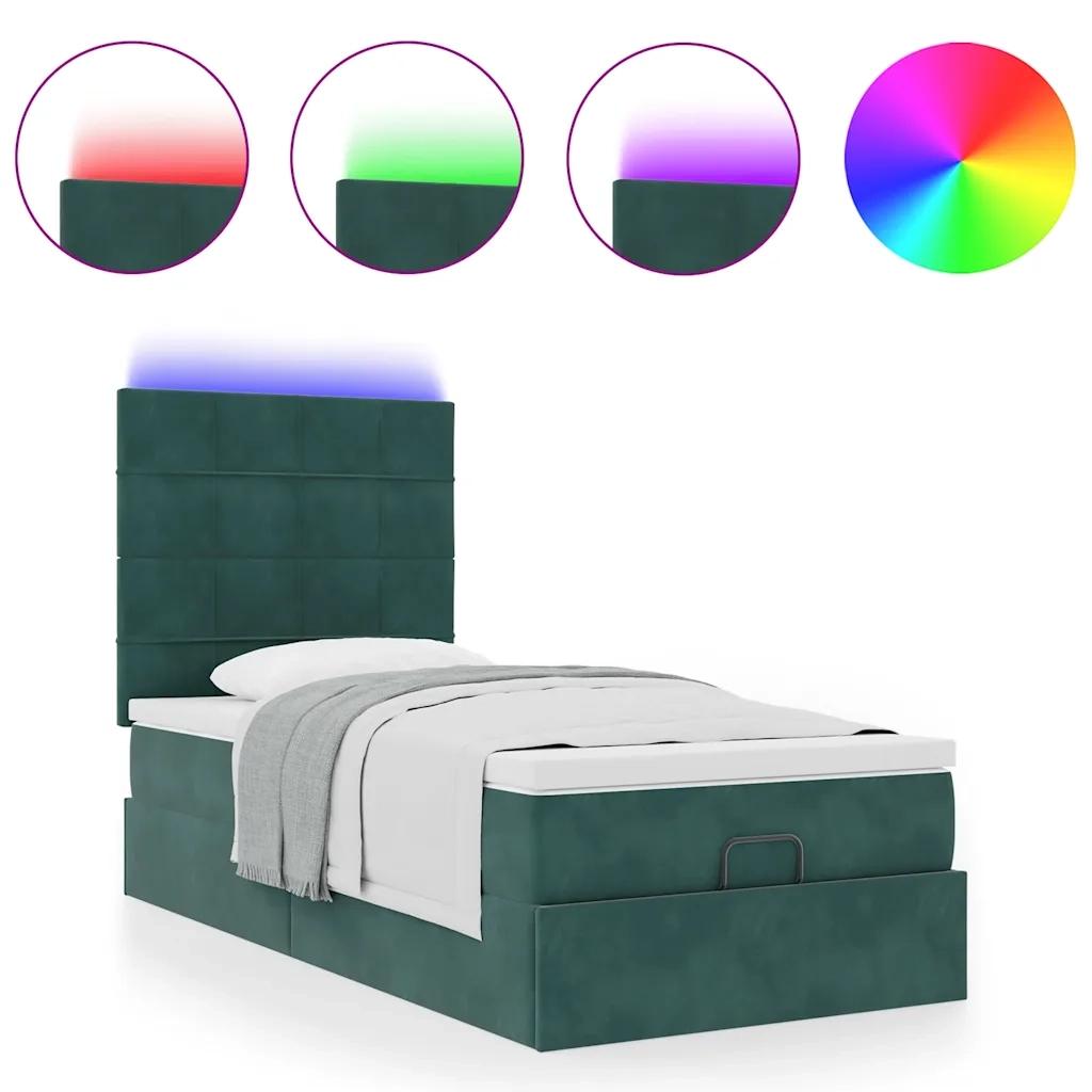 Struttura Letto Pouf con Materassi 90x200 cm in Velluto 3314297
