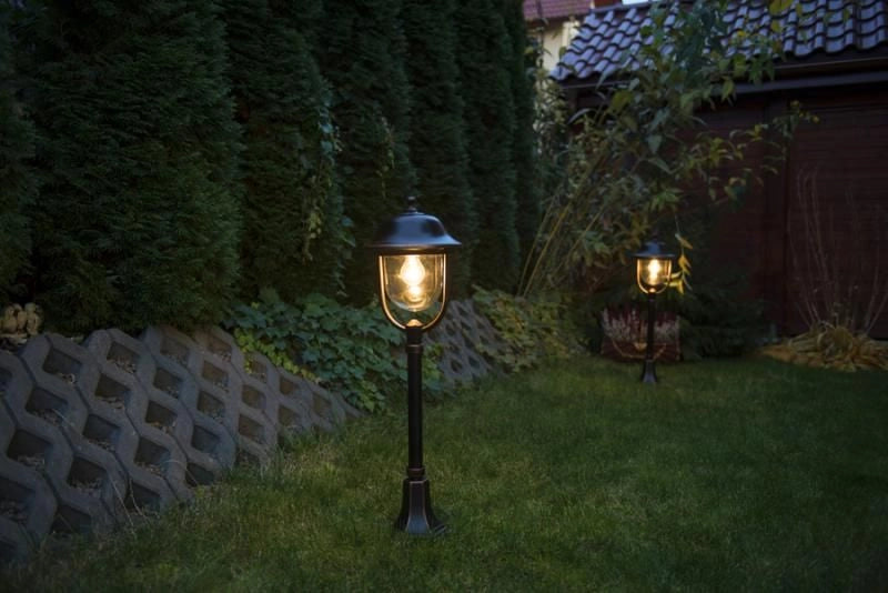 Lampada da giardino a stelo Prince 55cm E27 nera IP43