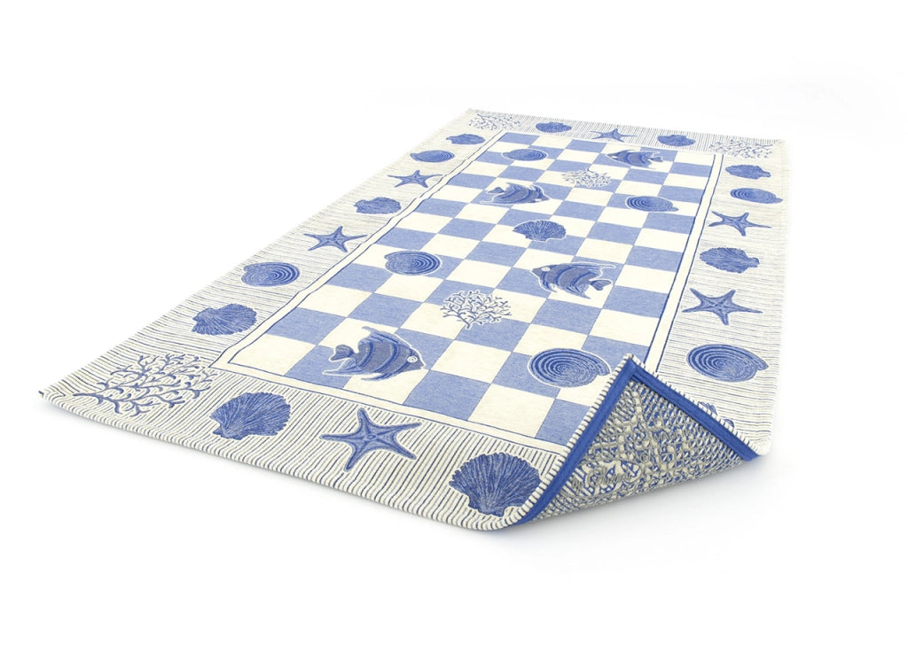 Tappeto Velour Antiscivolo Modello Marino By Suardi - 55x90 cm - Blu