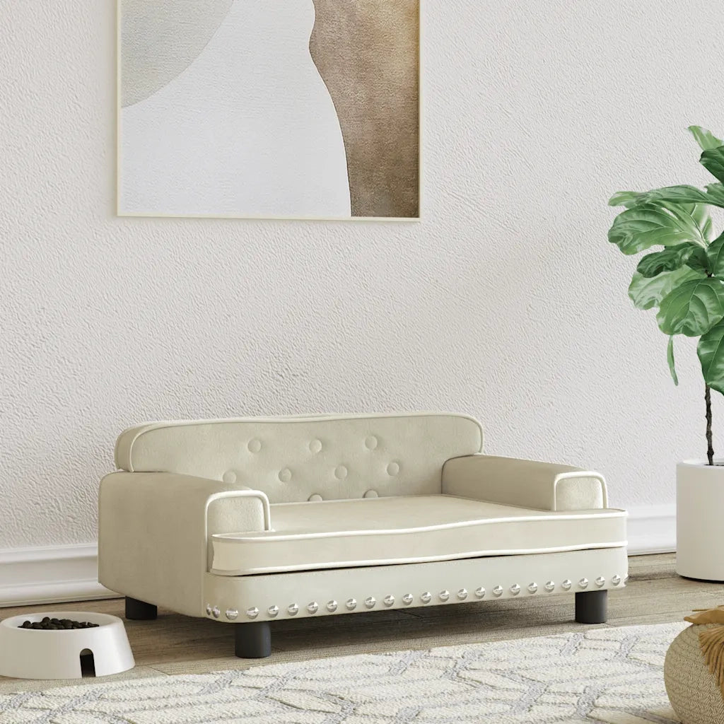 Lettino per Cani Crema 70x45x30 cm in Velluto 171888