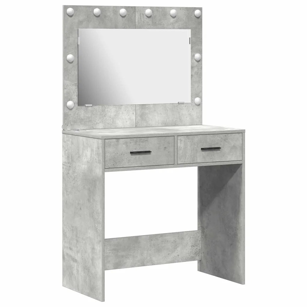 Tavolo da Trucco con cassetto Grigio cemento 78,5 x 41 x 135 cm