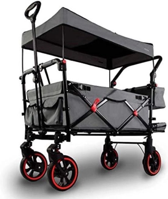 Carrello per bambini - Carrello con maniglia da traino - Grigio