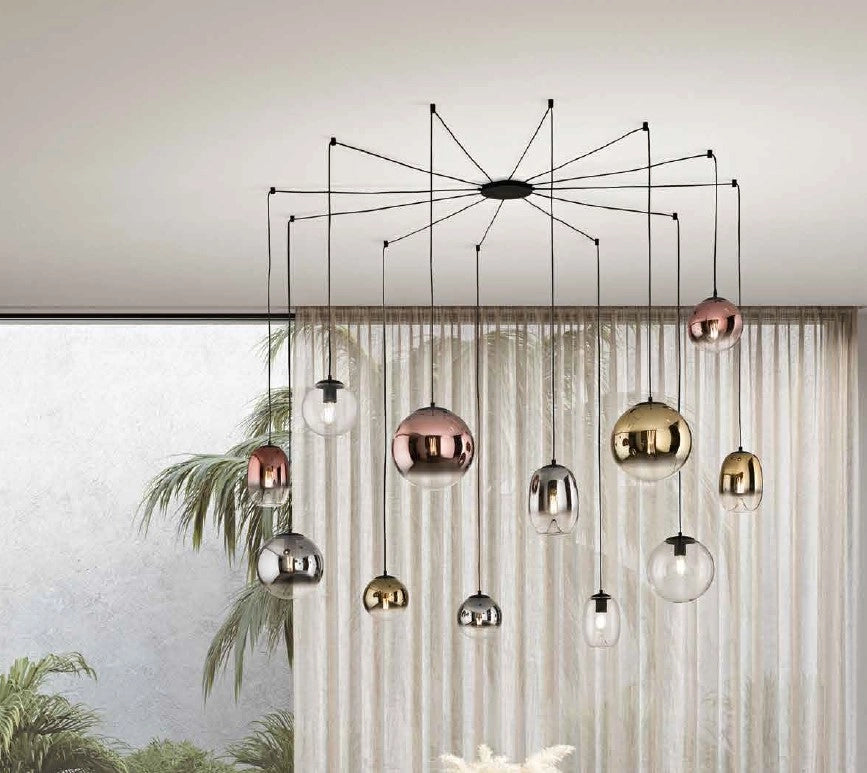 SOSPENSIONE BALU-1, 1 LUCE ORO ATTACCO E27 D.15CM H.24CM