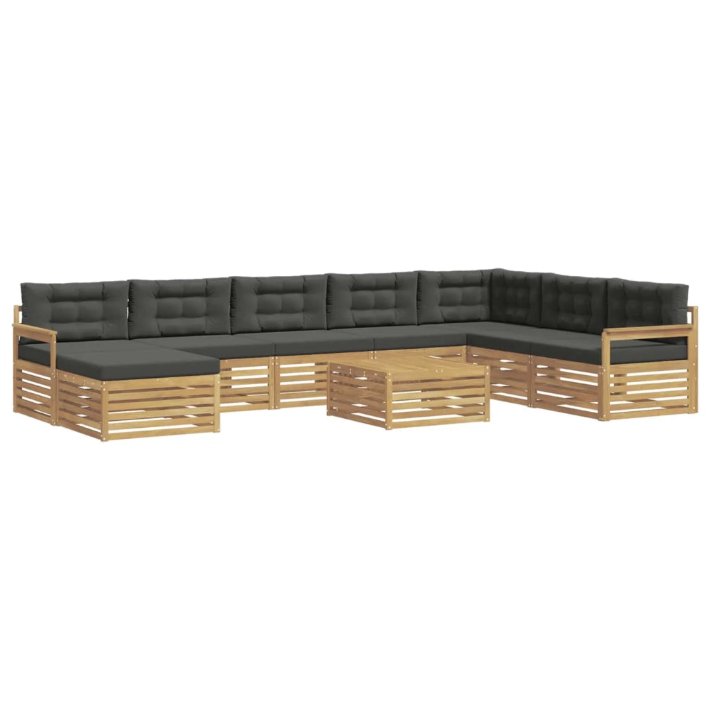 Set di divani da esterno 9 pz Bianco e Antracite 3390992