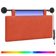 Testiera | Testata sospesa Con luce LED Rosso Arancio Tessuto in Cords