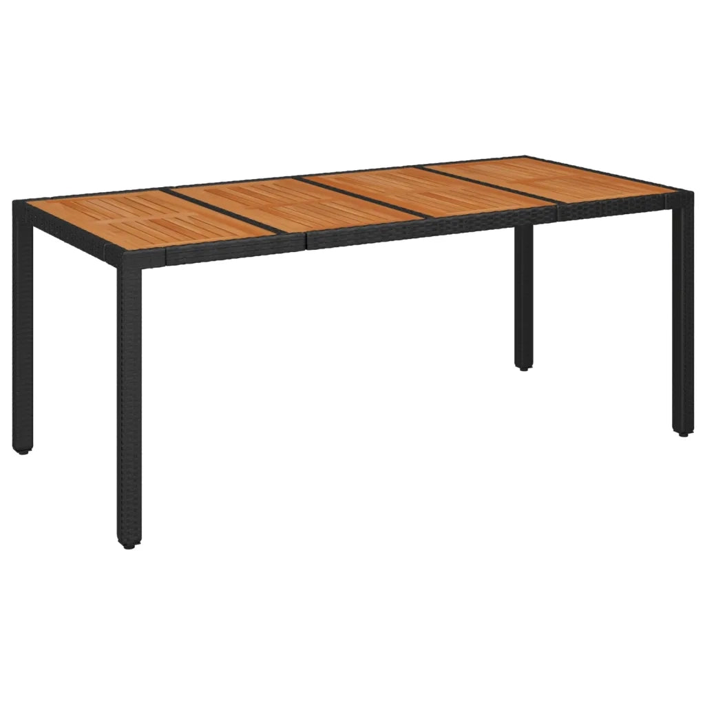 Set da Pranzo da Giardino 7 pz Nero con Cuscini in Polyrattan 3213100