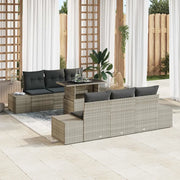 Set di divani con cuscino 7 pcs Grigio chiaro polyrattan 3349108
