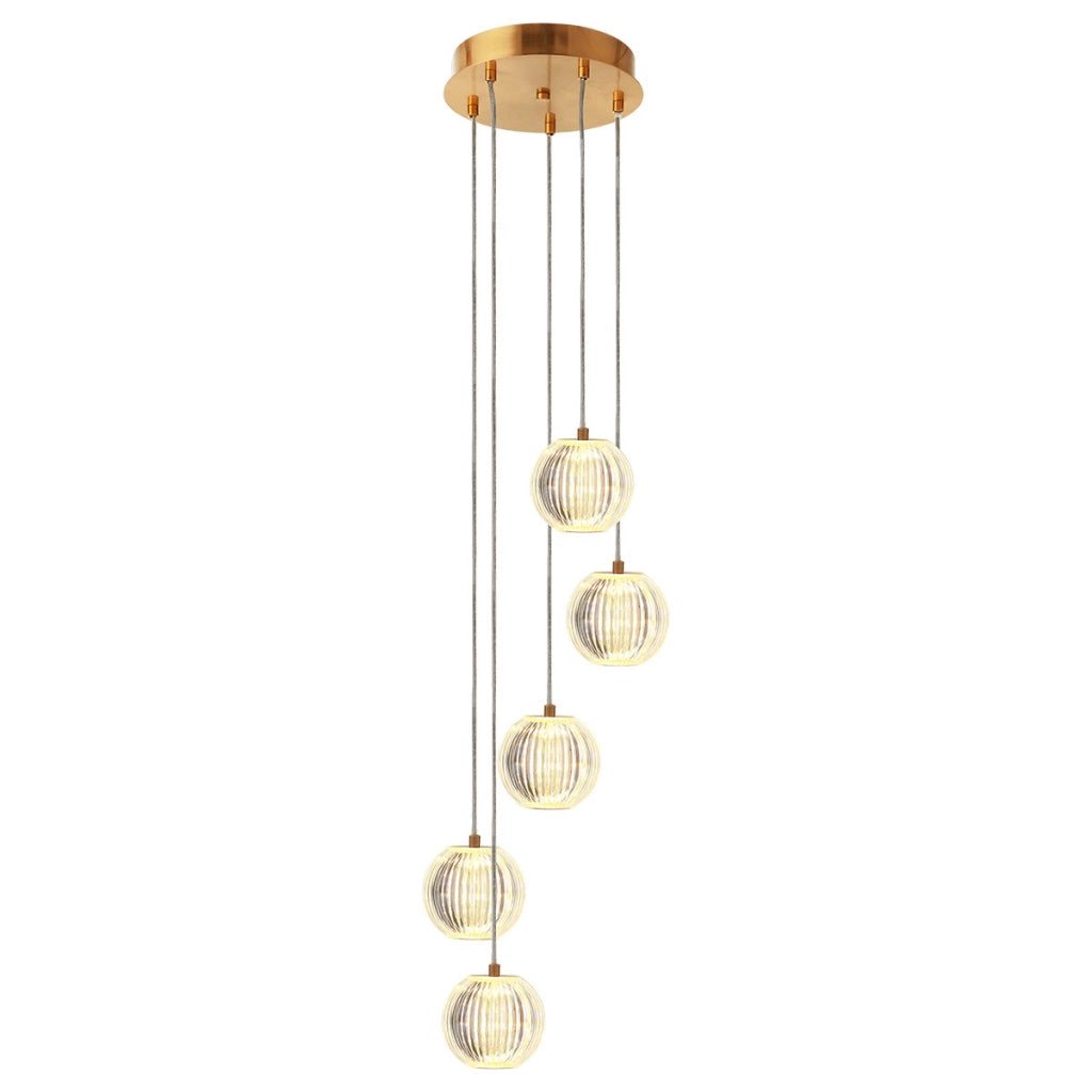 Lampada sospensione glamour oro LED CCT 28W Brillant