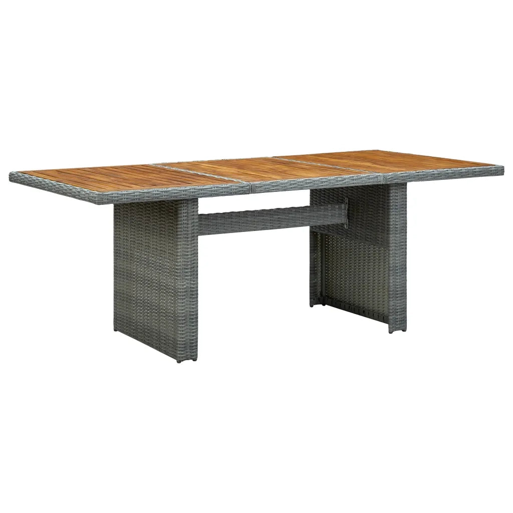 Set Pranzo da Giardino 9pz con Cuscini Polyrattan Grigio Chiaro 3060160