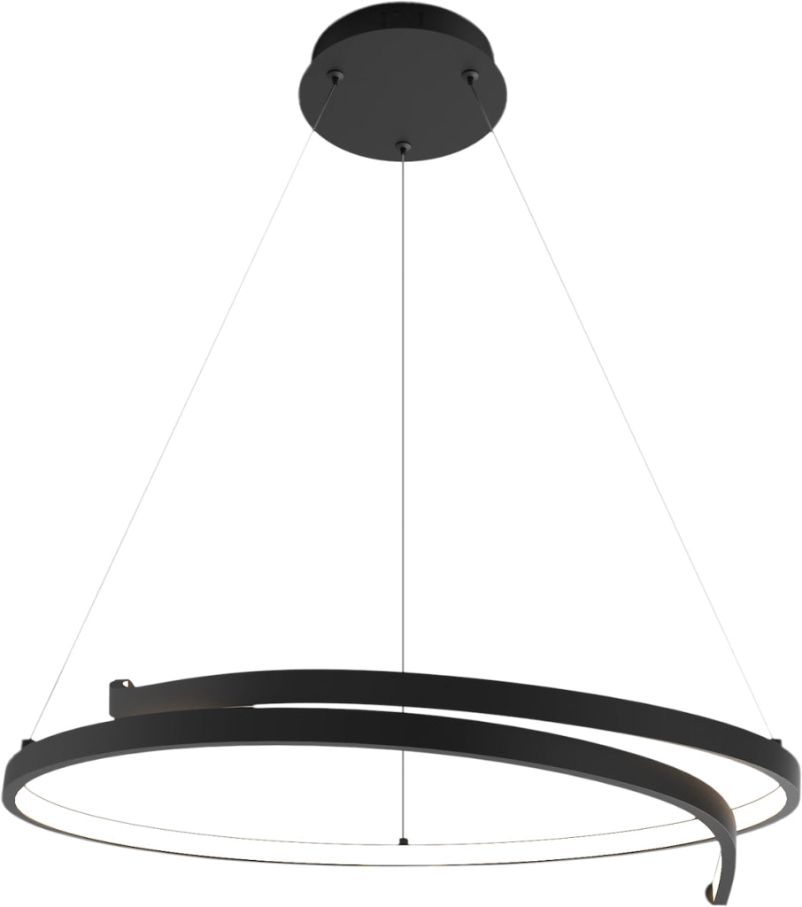 Sospensione LED ad anello Lorenzo nera Ø55 35W 4000K