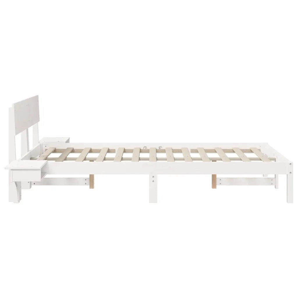 Struttura del letto Bianco 120 x 200 cm Pino massello 873449