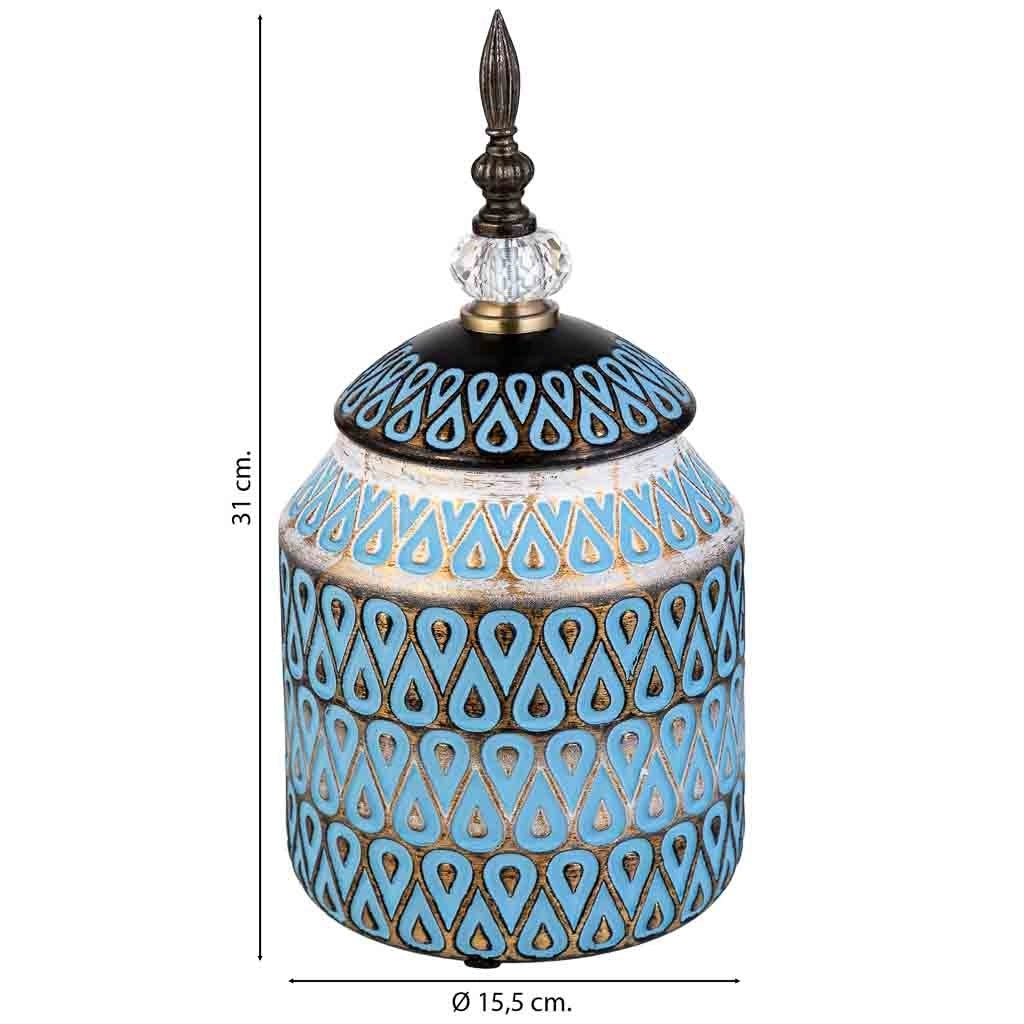 Vaso in ceramica blu, D15,5x31h cm