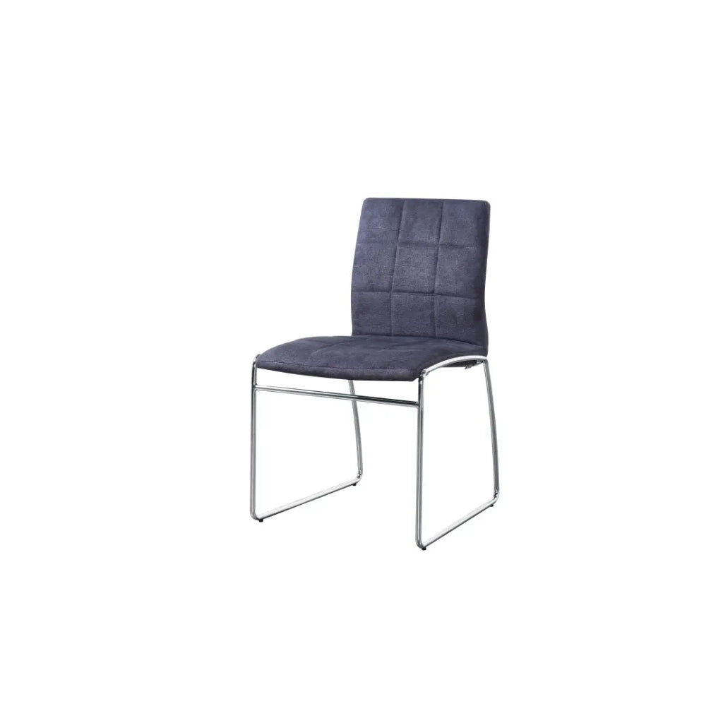 Sedia TOBI design in cromo e tessuto colore grigio - Set di 2