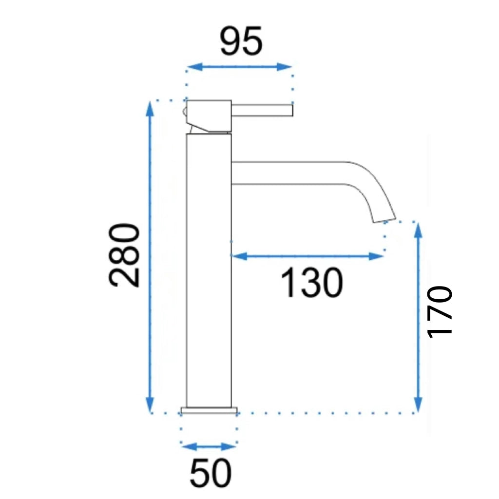 Rubinetto Da Lavabo Rea Lungo Copper High
