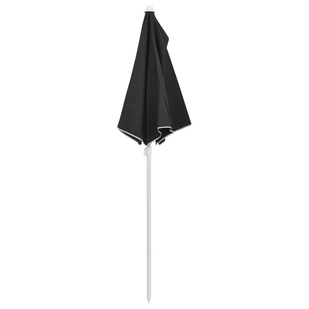 Ombrellone Semicircolare da Giardino con Palo 180x90 cm Nero 315565
