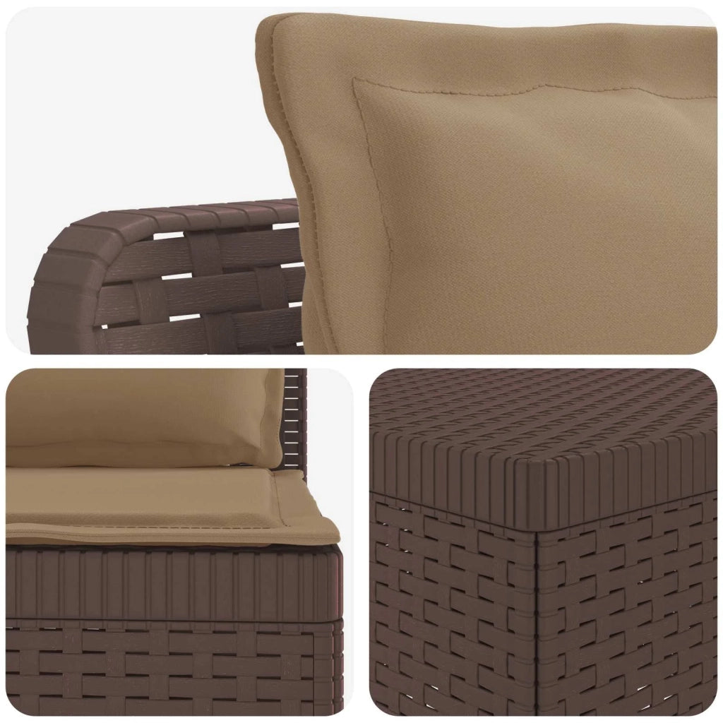 Divano da giardino 3 posti con cuscini in look rattan PP 3443840