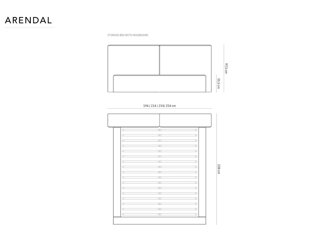 Cosmopolitan Design - Letto a cassettone con testiera doppia "Arendal" 200x200cm in velluto rosa 