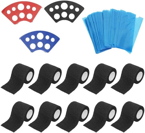 Set di macchine per tatuaggi con 200 pezzi - 10 pezzi di grip - 3 pezzi di contenitore per inchiostro - antiscivolo - accessorio duraturo - accessori per tatuaggi