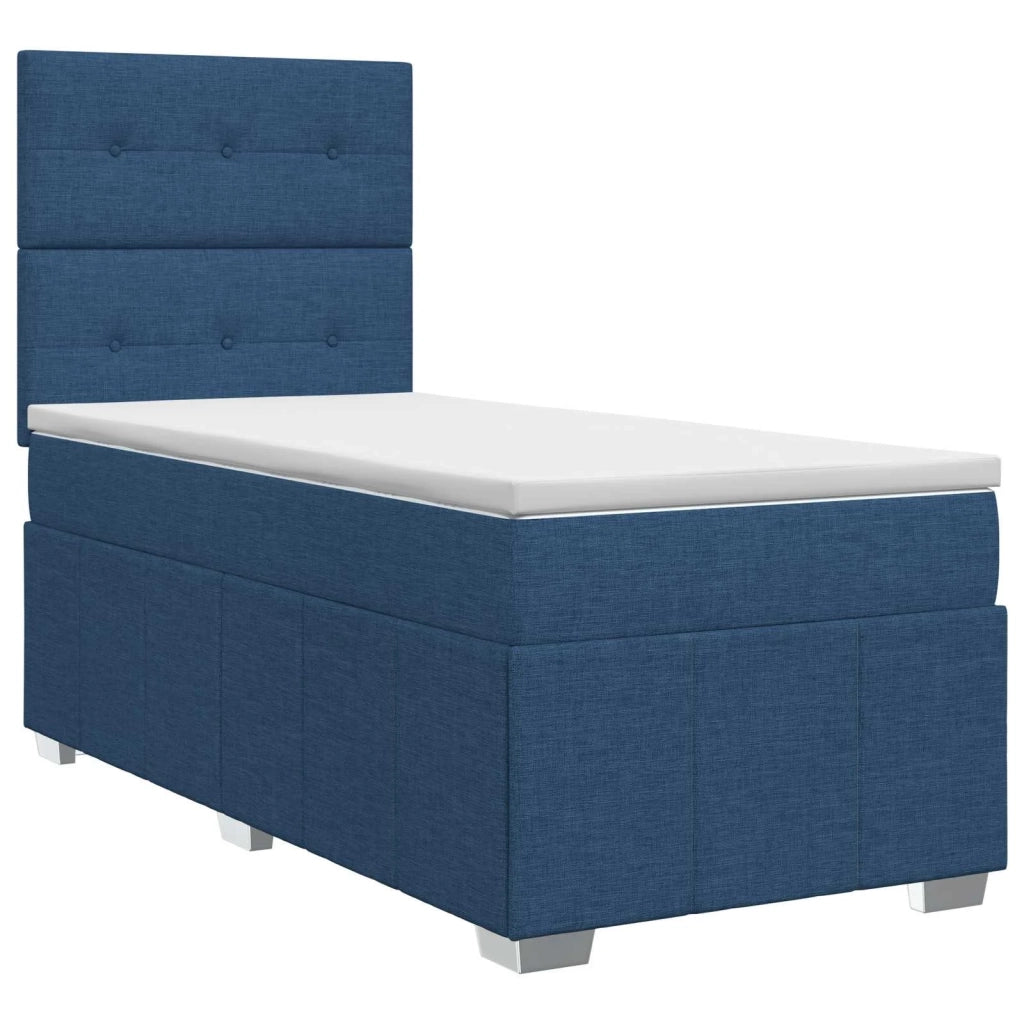 Letto box spring con materasso Blu 100 x 200 cm Tessuto 3454077