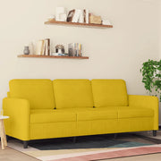 Divano a 3 Posti-Sofa 3 Posti Giallo 180 cm in Velluto 715465