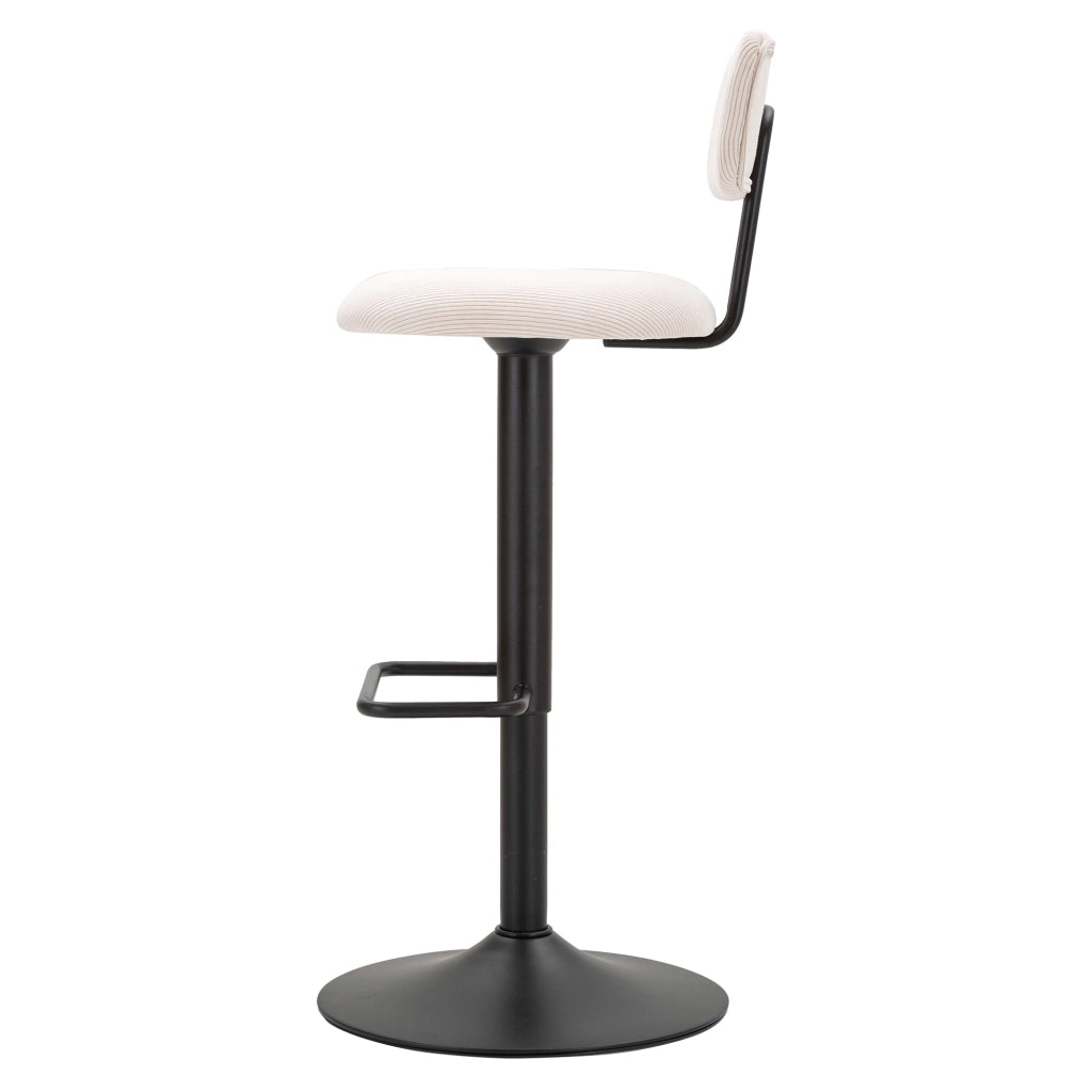 Mirea, Sgabello Regolabile, 41x48x85h cm Bianco Crema