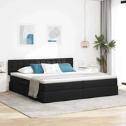 Letto con contenitore e materasso Nero 200 x 200 cm 3370658