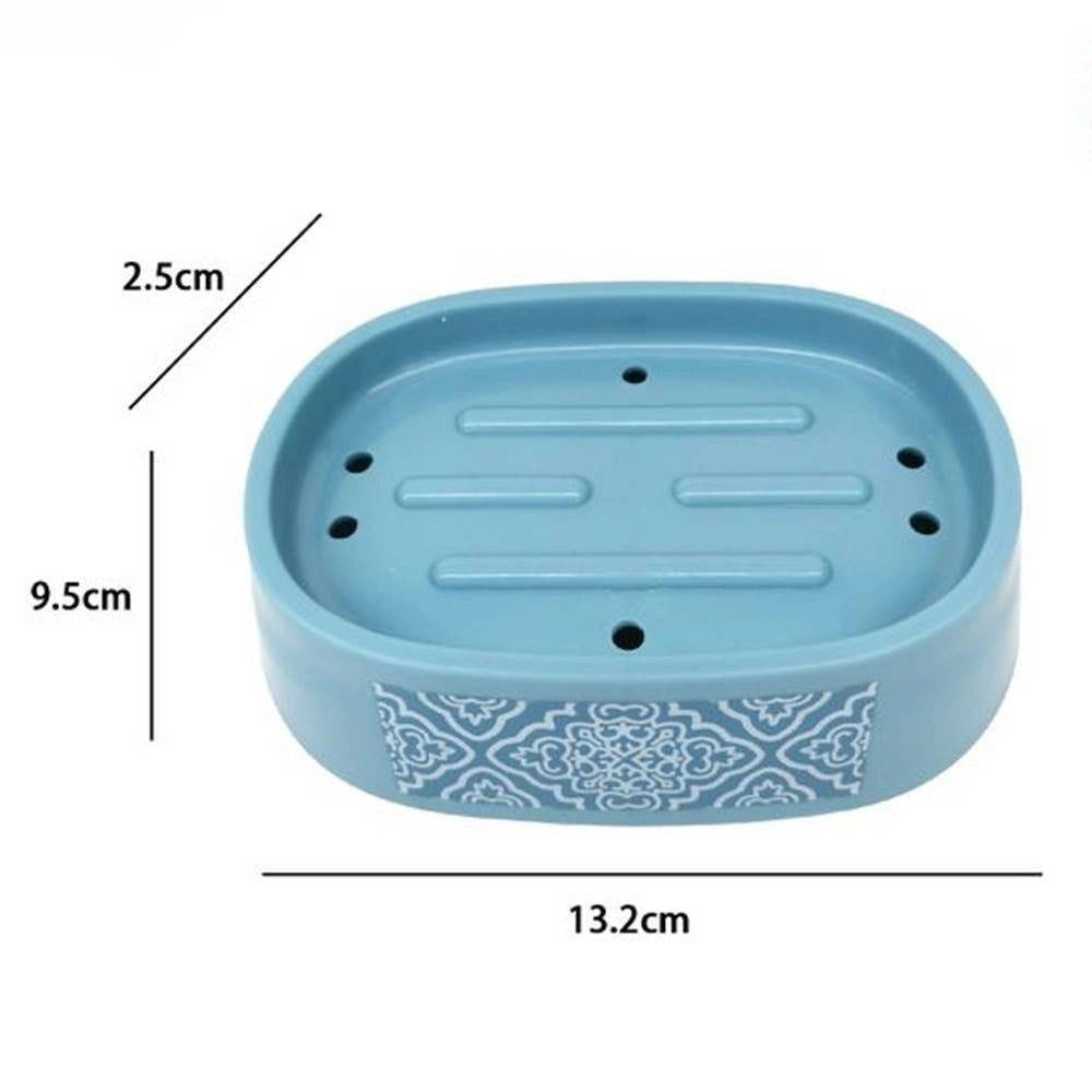 Trade Shop - Porta Sapone Saponetta Accessorio Per Arredo Bagno Celeste Con Maioliche 87028 -