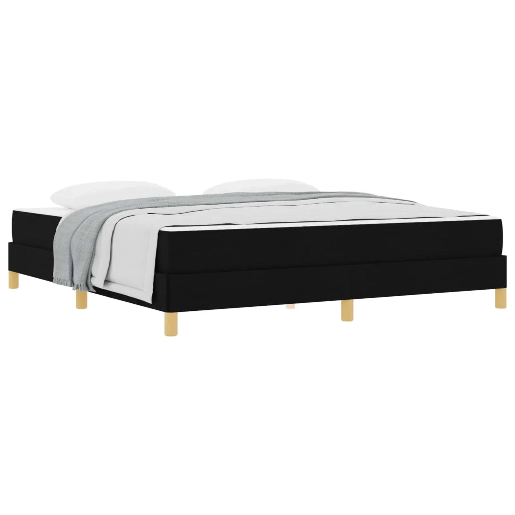 Letto a molle con materasso Nero 180 x 200 cm Tessuto