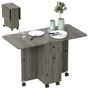 Tavolo da pranzo pieghevole con 2 cassetti e ripiano ¨C Minimal ¨C grigio