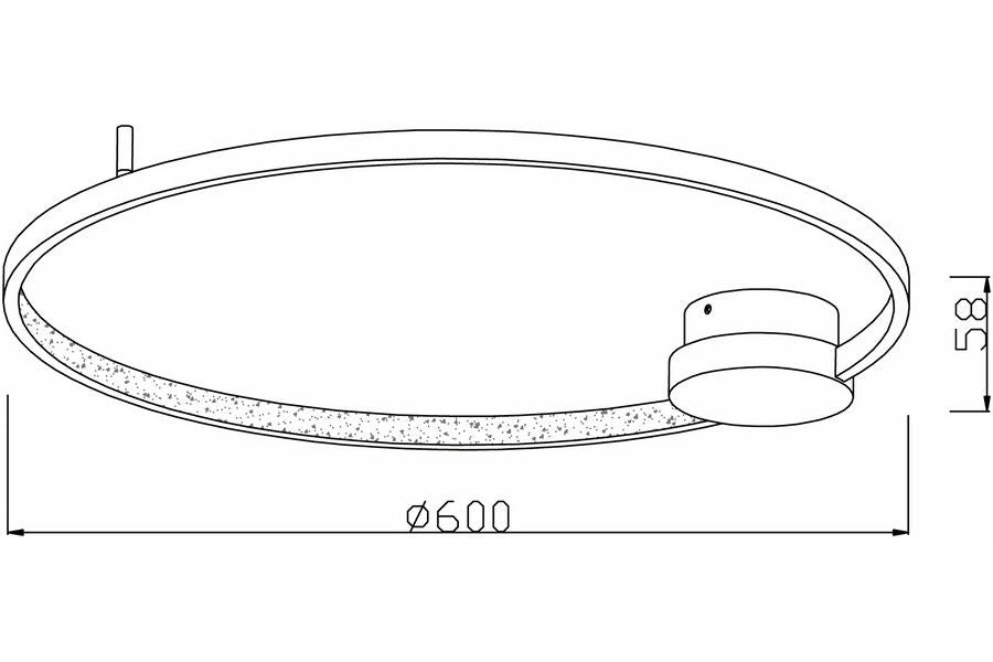 Plafoniera LED Ring Condida nero oro 60cm 24W Reality