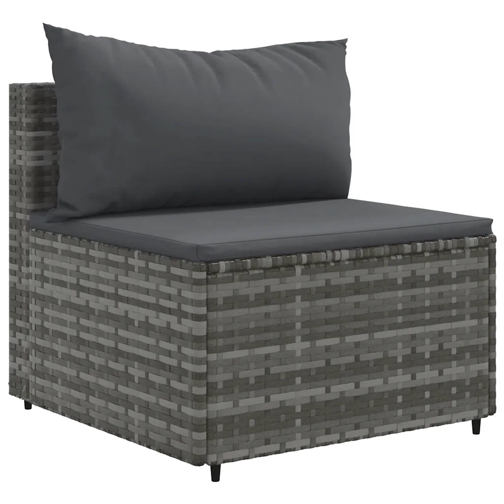 Set Divano da Giardino 8 pz con Cuscini Grigio in Polyrattan 3308386