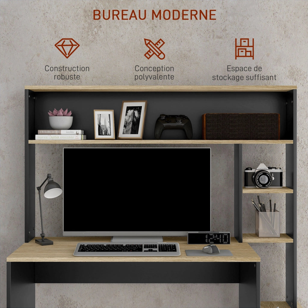 Scrivania con scaffali e supporto PC ¨C Minimal ¨C 114x45x138 cm