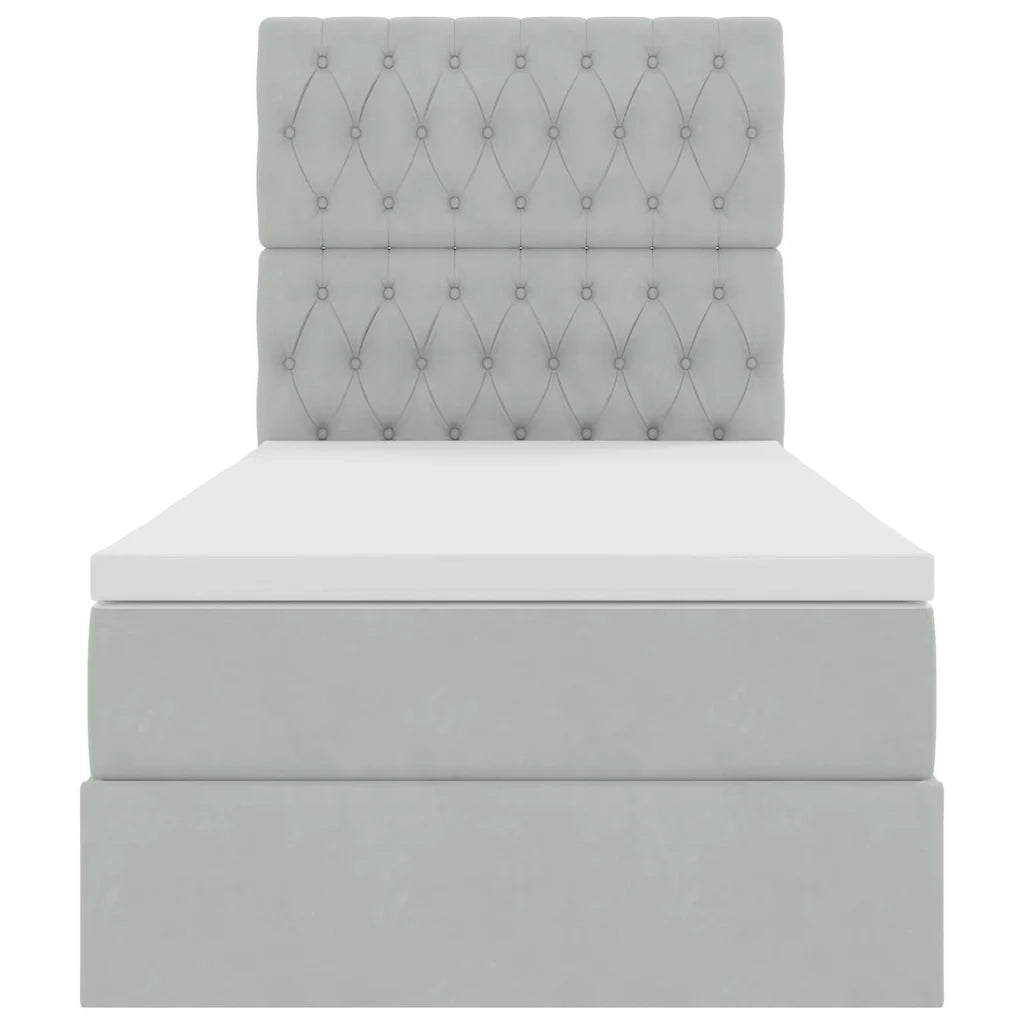 Letto con contenitore e LED Grigio chiaro 100 x 200 cm Velluto 3372705
