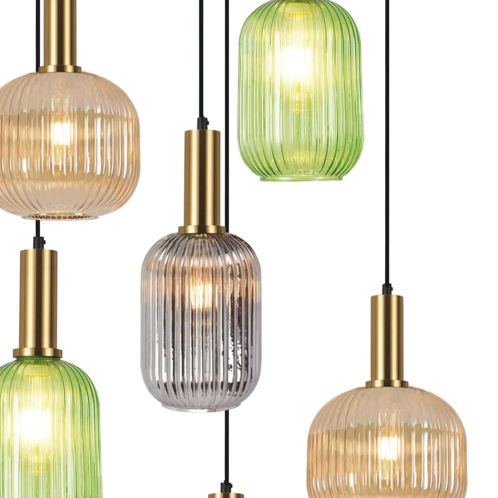 LÚZETE - LÁMPARA DE TECHO 6 LUCES TULIPAS COMBINADAS Ø70 E27 SHELBY