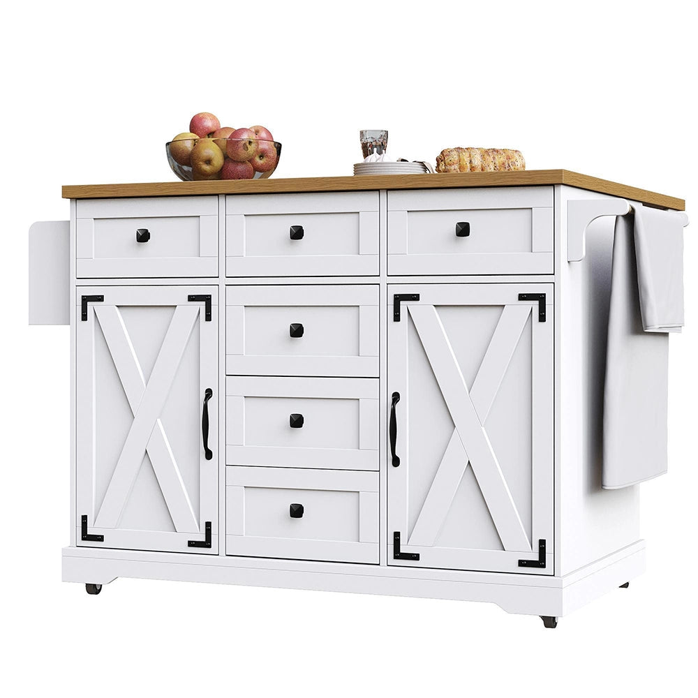 Isola cucina premium - Xylo - mobile con ruote bianco