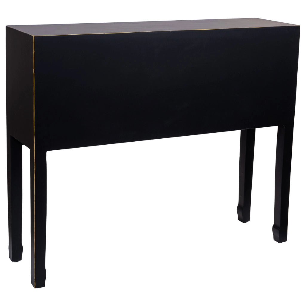 Mobile da ingresso in legno con 4 cassetti e 2 porte 95x26x78
