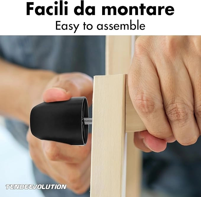 Piedini in Plastica PVC per Mobili | Altezza 10cm | Vite M10 | Design Minimal ed Elegante