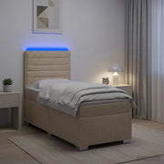 Letto box spring con materasso Crema 100 x 200 cm Tessuto 3454801