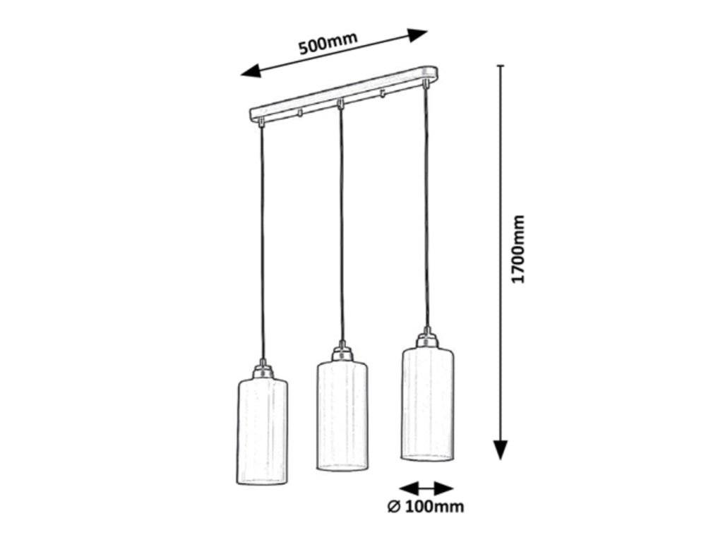 Lampada a sospensione Rabalux Panthea 3xE27 oro 170cm