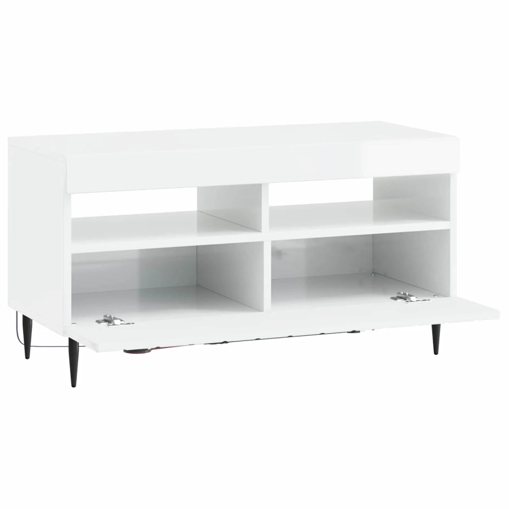 Mobile TV LED Bianco Lucido Legno ingegnerizzato 896559