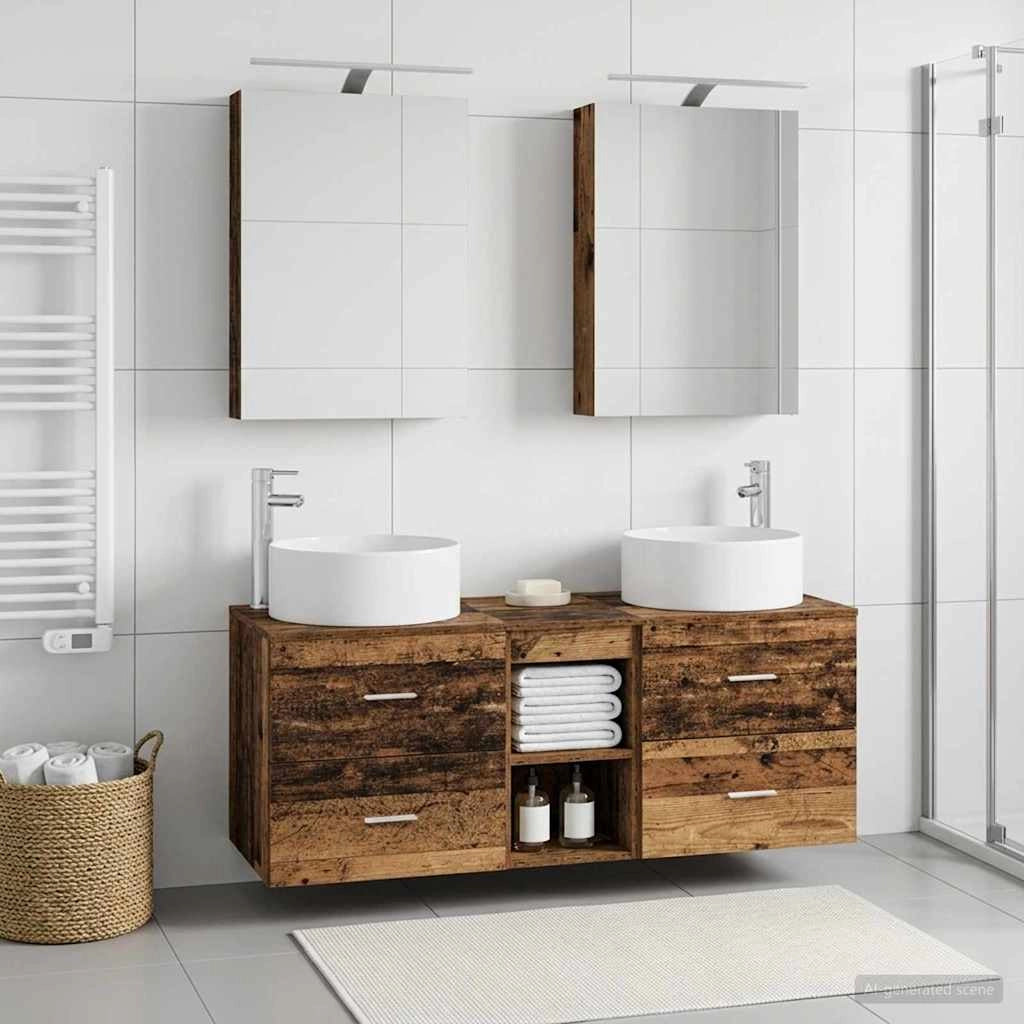 Set di mobili per il bagno 5 pz Legno antico 3407077
