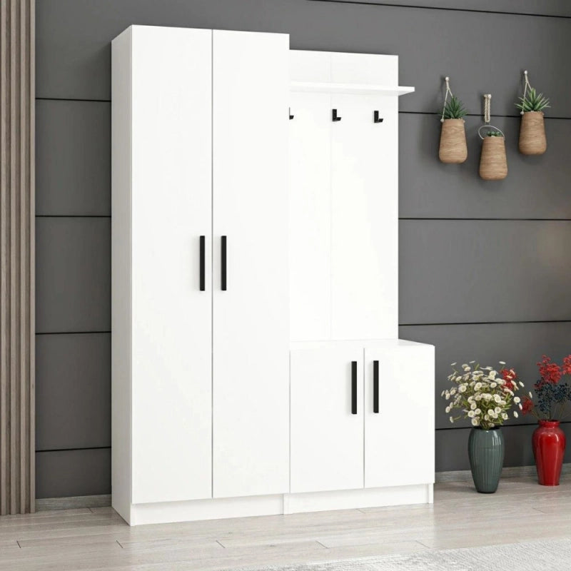 Armadio ingresso Dante con appendiabito colore bianco