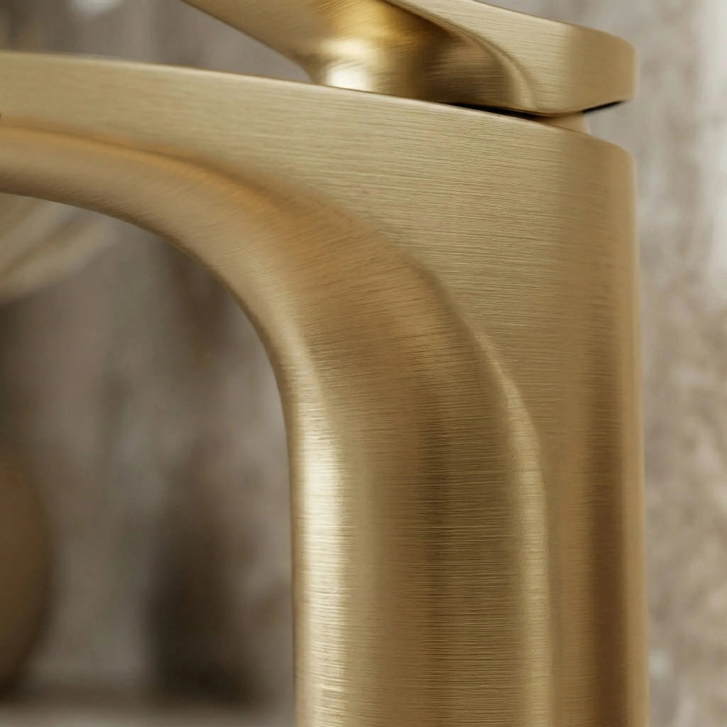 Rubinetto Per Lavabo Premium Rea Vision Gold Brush Low