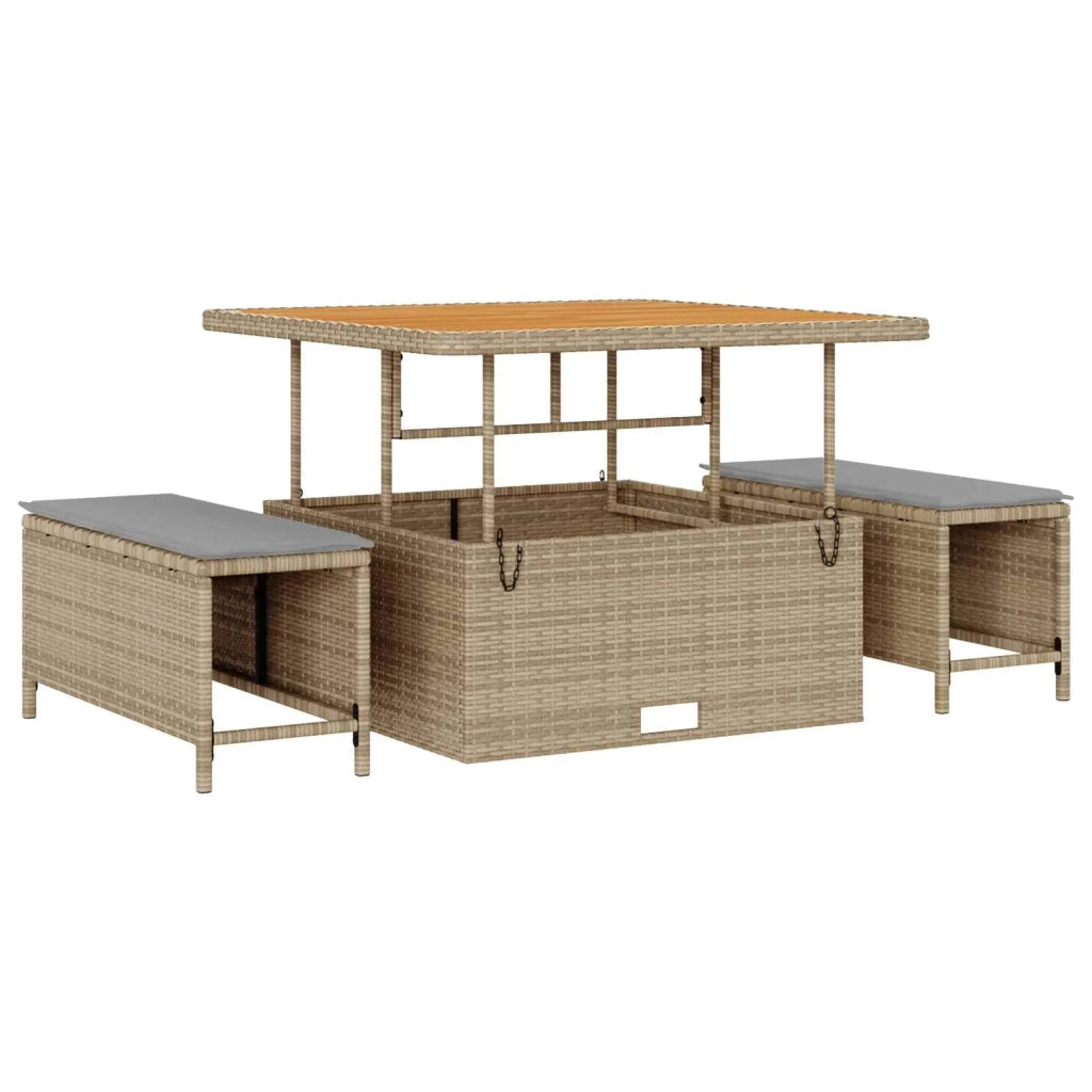Set Divano da Giardino con cuscino 11 pcs Beige e Grigio Chiaro 3363157
