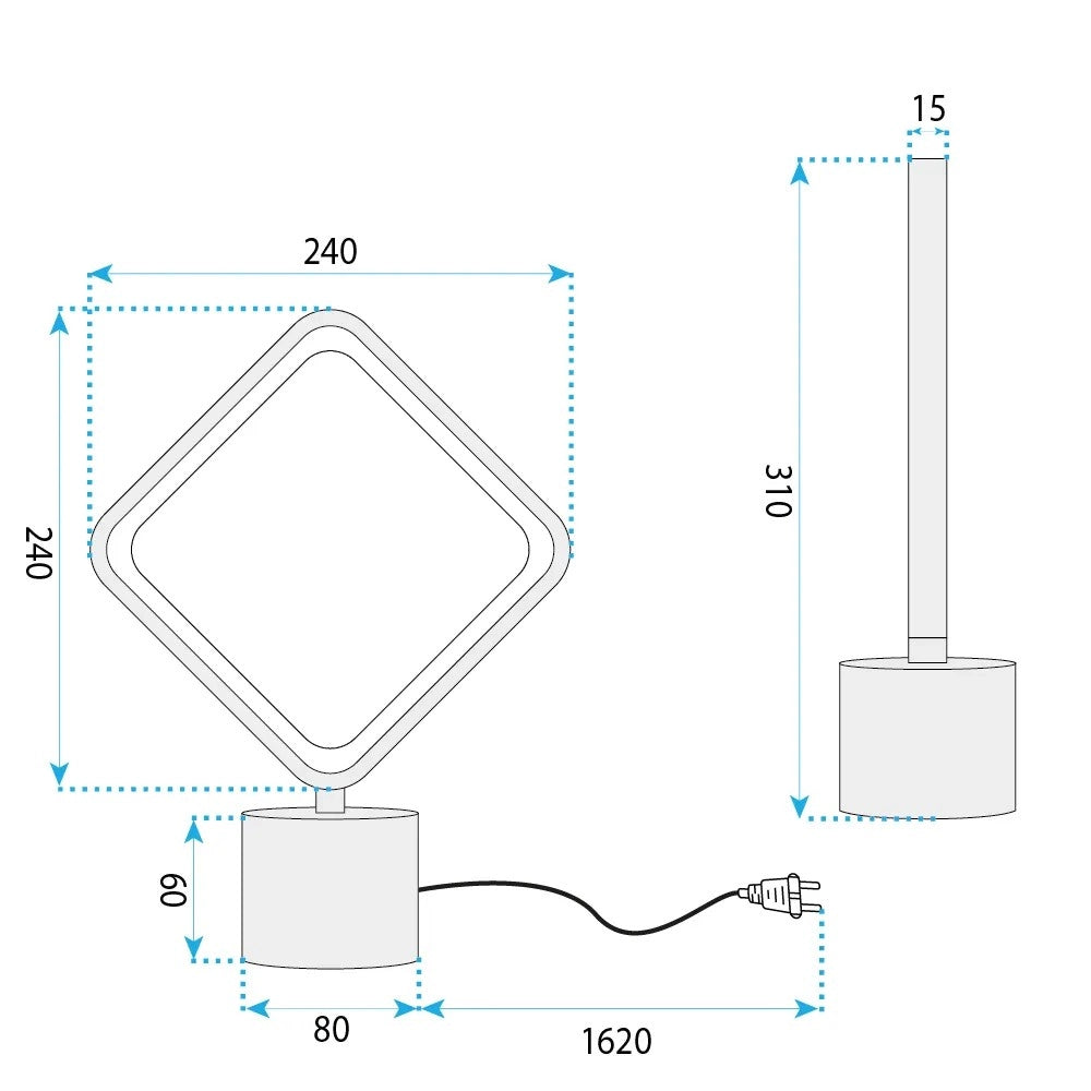 Lampada Da Comodino A Led Lhj124-t Nera