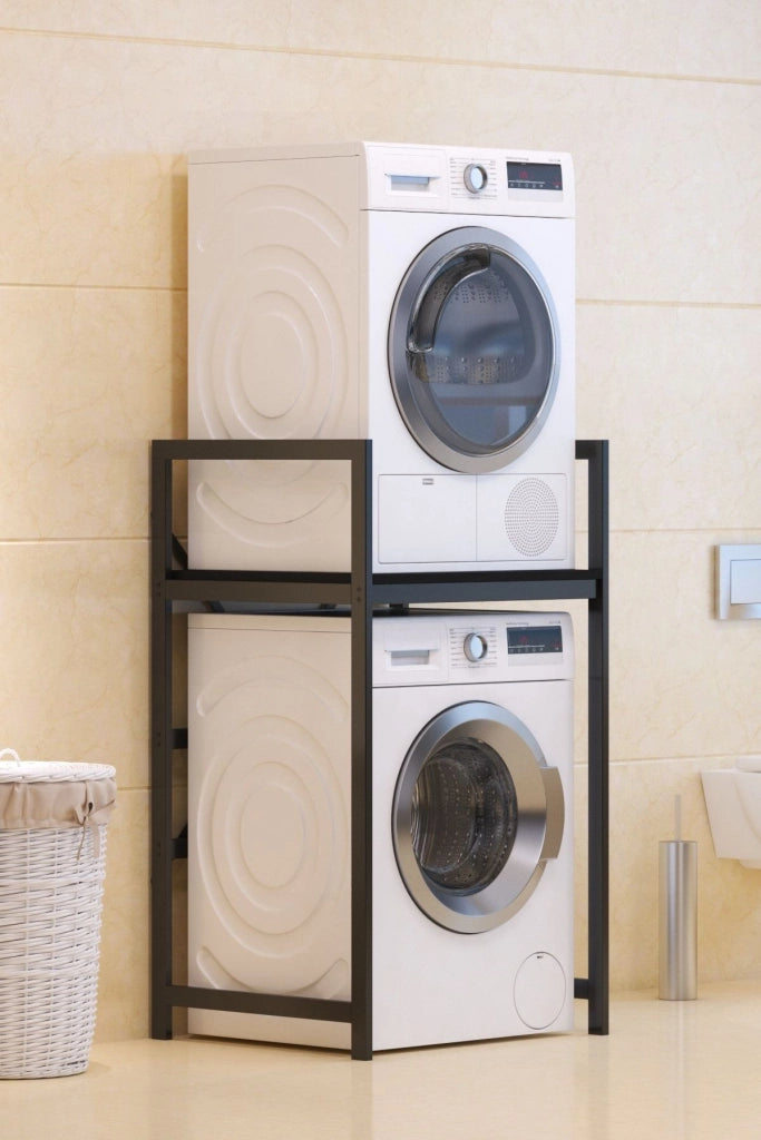 Mobile lavatrice "Junior" in metallo - 70 x 60 x 116 cm - Nero