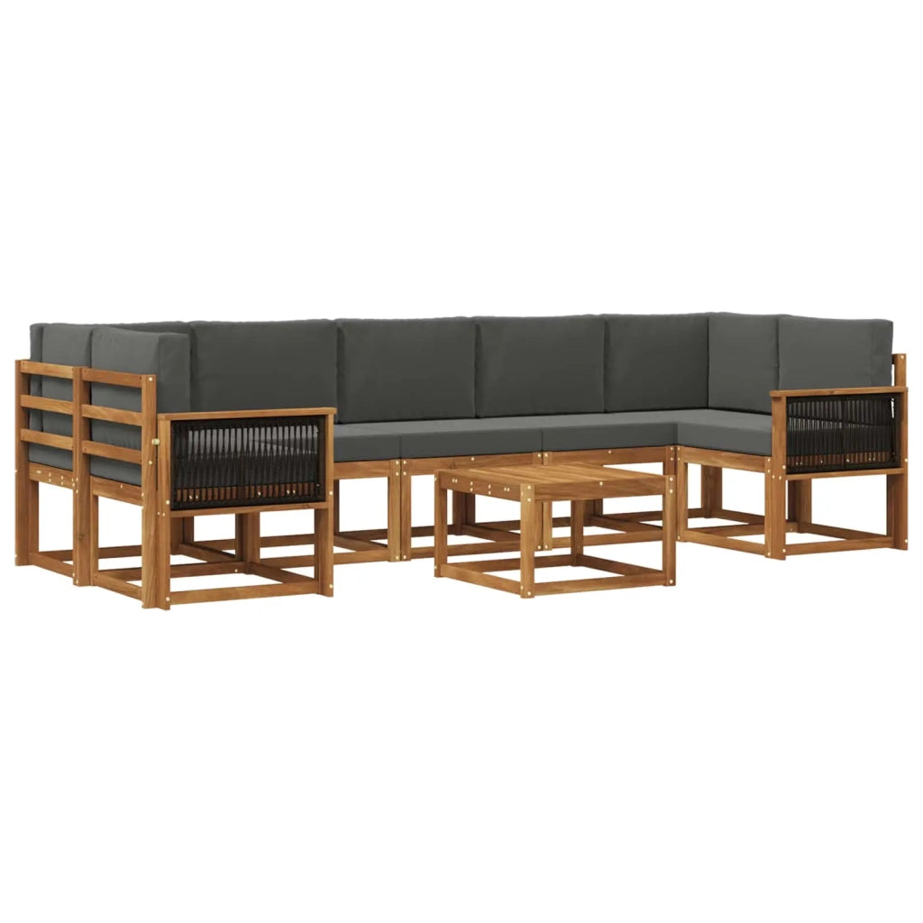 Set di divani da esterno 6 pz Naturale e Antracite 3385073